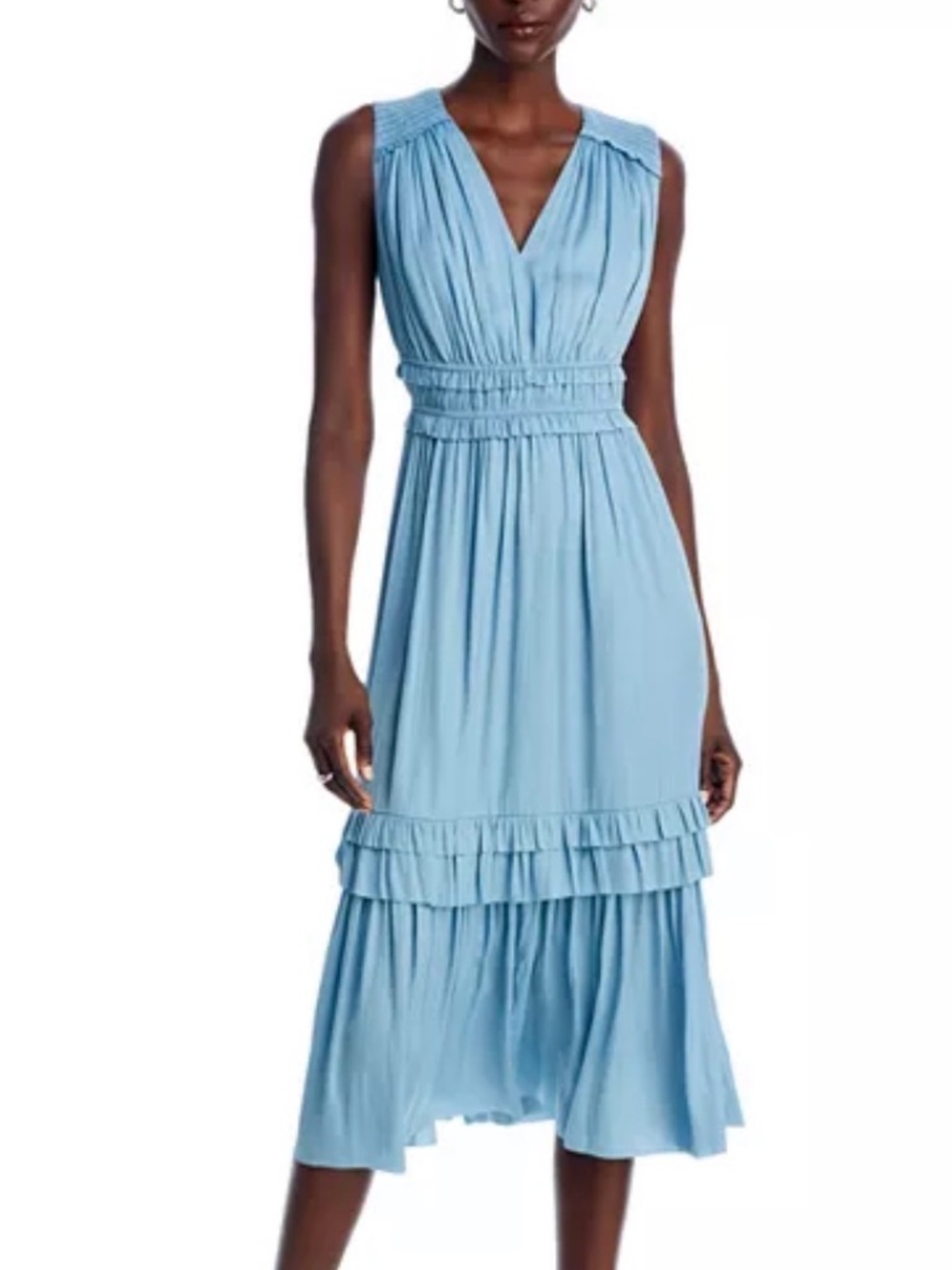 T Tahari Ruffled Midi Dress